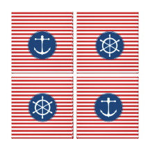 Teste padrão vermelho do yacht club impressão de canvas envolvida