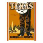 Texas - arte do poster das viagens vintage cartão postal