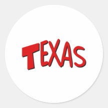 Texas vermelho adesivo redondo