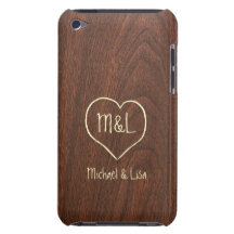 Textura de madeira vermelha personalizada com cora capas iPod Case-Mate