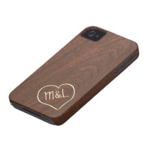 Textura de madeira vermelha personalizada com cora capas iPhone 4