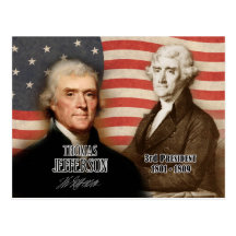 Thomas Jefferson - ó presidente dos E.U. Cartão Postal