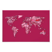 Tinta do mapa do mundo no rosa foto
