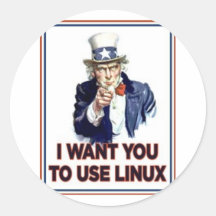 Tio Sam: Use Linux Adesivos Redondos