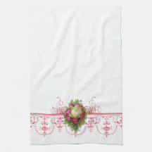 Toalha de cozinha floral cor-de-rosa chique da cas