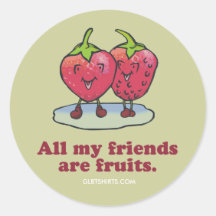 Todos meus amigos são etiqueta das frutas adesivo