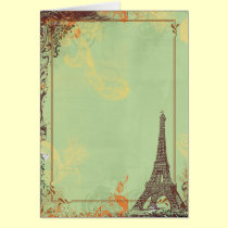 Torre Eiffel no verde postais