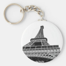Torre Eiffel preto e branco Chaveiro
