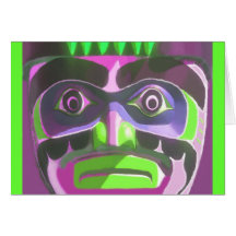Totem tradicional de Squamish Cartoes