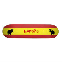 Touros espanhóis bonitos & bandeira skate