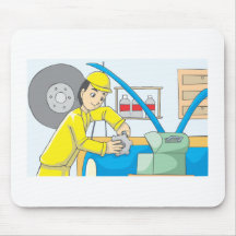 Trabalhador feliz do mecânico de automóvel mouse pad