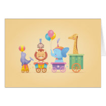 Trem do circo de Kawaii postais