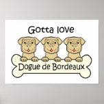 Três Dogue de Bordéus Impressão