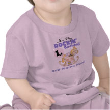 Tshirt do primeiro aniversario de Rockin da menina