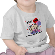 Tshirt gêmeo personalizado do primeiro aniversario