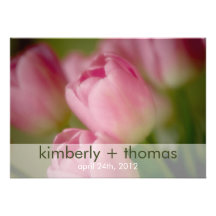 Tulipas cor-de-rosa • Convite do casamento