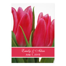 Tulipas do rosa quente que Wedding convites