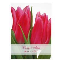 Tulipas do rosa quente que Wedding convites
