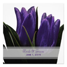 Tulipas roxas que Wedding o convite