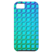 Turquesa azul e teste padrão verde dos quadrados capa iPhone 5 Case-Mate
