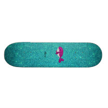 Turquesa cor-de-rosa conhecida personalizada da ba skate