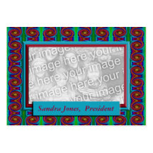 Turquesa e quadro vermelho da foto cartoes de visitas