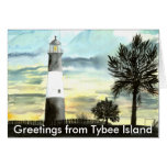 TYBEEISLANDLIGHTPOSTER, cumprimentos de Tybee é… Cartao