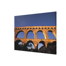 UE, France, Provence, Gard, Pont du Gard. Romano Impressão De Canvas Envolvida