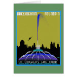 UFO sobre a fonte de Chicago - de Buckingham Cartao