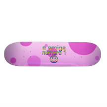 Um Amiga Número 1 na bandeira brasileira colore 4  Skate Boards