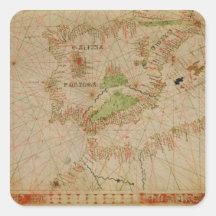 Um atlas náutico adesivo quadrado