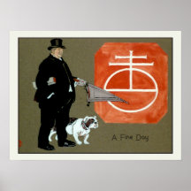 Um cão do vintage do dia fino poster