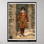 Um yoeman da guarda (Beefeater), Londres, Inglater Pôsteres