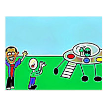 Uma alienígena de algum outro lugar cartoes postais