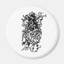 Uma letra decorativa imãs