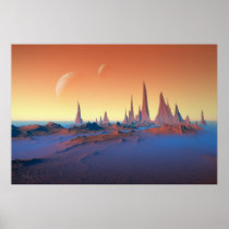 Uma noite - paisagem do espaço posters