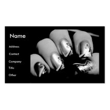 Unhas do manicuro em preto & no branco modelos cartoes de visitas
