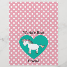 Unicórnio do melhor amigo do mundo panfleto personalizados