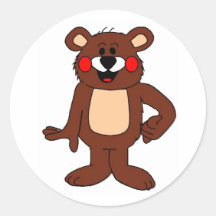 Urso Adesivo Redondo