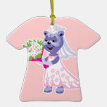 urso bonito da noiva com buquê ornamento