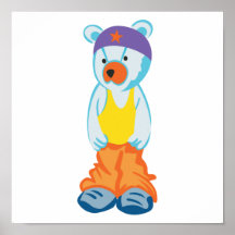 urso bonito do hip-hop posteres