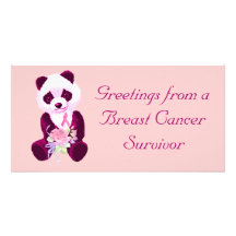 Urso de panda do cancro da mama cartao com foto