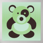 Urso de panda verde do bebê da hortelã posteres