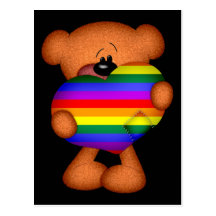 Urso de ursinho do coração do orgulho cartões postais