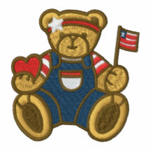 Urso de ursinho patriótico com a camisa bordada co camisa polo