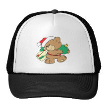 Urso do Natal como o presente Boné