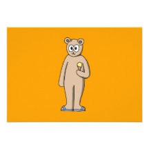 Urso no verão convite personalizados