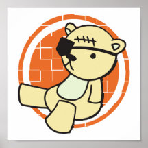 urso pequeno bonito do pirata posters