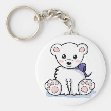 Urso polar bonito chaveiro