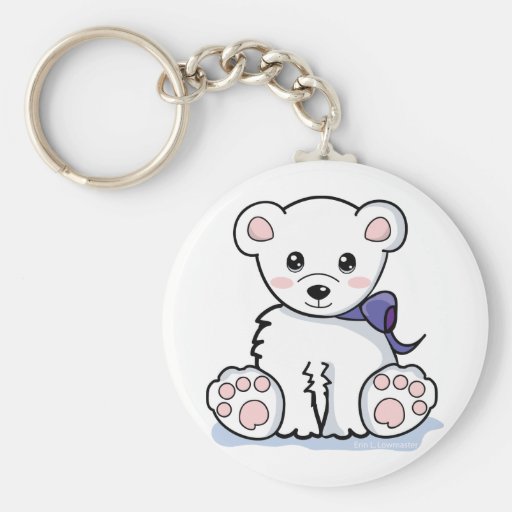 Urso polar bonito chaveiro